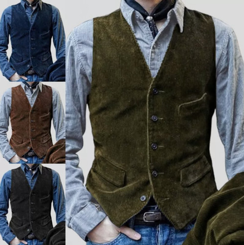 Mens retro sleeveless corduroy - retro,