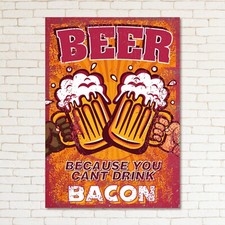 BEER BACON Retro Metal Sign