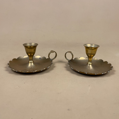 Pair antique brass gold - pair, of
