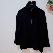 agnes b Black Half Zip