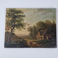 Antique 19thC Oil On Board