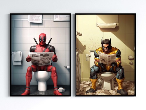 Superhero bathroom print