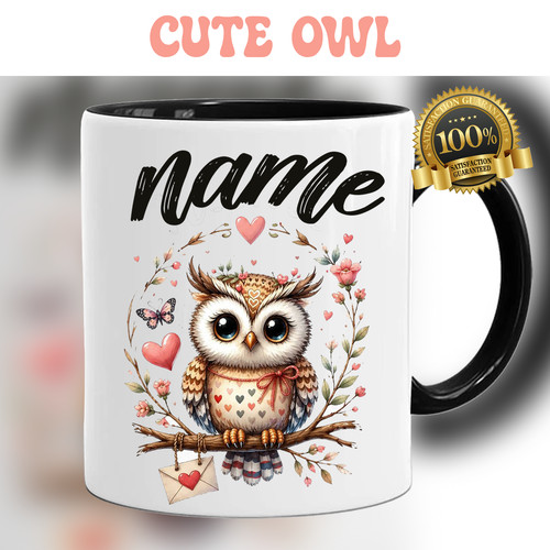 Personalised owl heart - owl,
