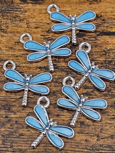 Silver tone blue bluebottle - 6,