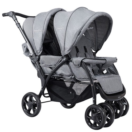 Foldable double baby stroller - double,