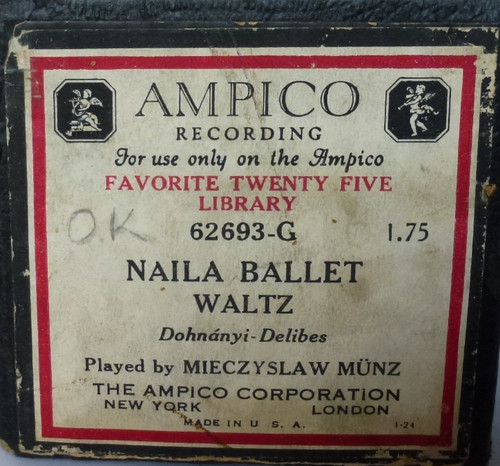 Ampico reproducing roll - reproducing,