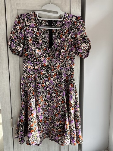 Shein black floral skater - floral,