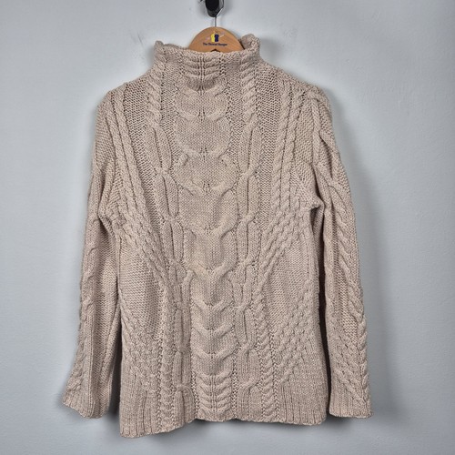 Aran mor jumper - mor, beige