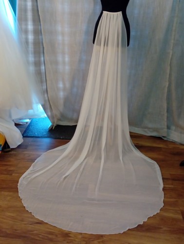 Ivory chiffon wedding - , train