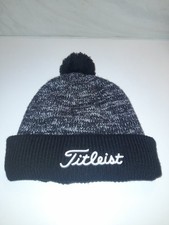 Titleist Beanie Hat Men's OSFA Black Golf Performance Pom Pom Knit Winter