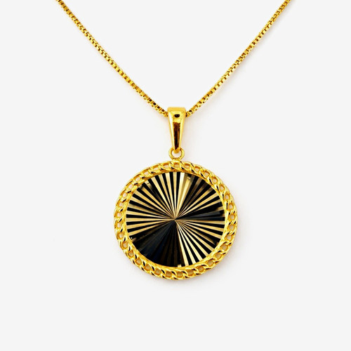 14ct gold sun pendant - 14ct,
