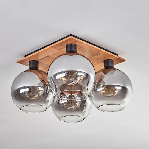 Ceiling light solid wood glass - ceiling,