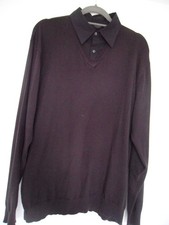 MENS BLACK SHIRT STYLE JUMPER  XL BY  NEXT  LONG SLEEVE POLO SHIRT