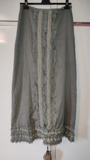 Vintage Watcher Grey/Khaki Steampunk Victorian Ruffle Maxi Skirt