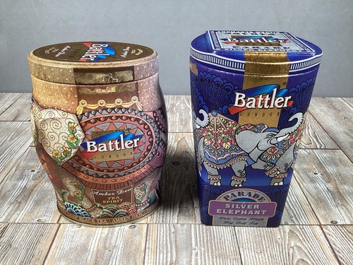 Battler tea tins elephant - x,