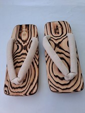 Snow Peak Hita Geta Zori Sandals Men White Strap Burned Cedar Wood  Fit 7 To 8