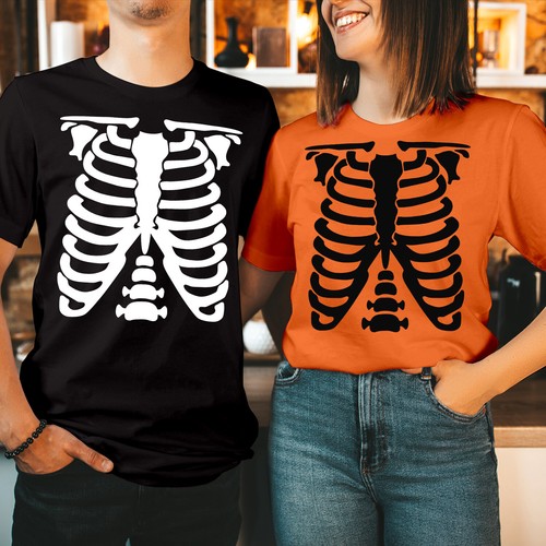 Tshirt skeleton rib - tshirt,