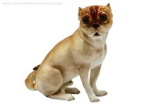 FABULOUS RARE 20cm German Nymphenburg porcelain Figurine Pug Dog 193