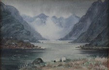 Mary B Barnard : Original Watercolour Painting Scottish Highland Loch Landscape
