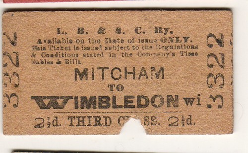 Railway ticket lbscr mitcham - railway,