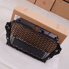 FOR AUDI A3 S3 8V 2012-2016 FRONT HONEYCOMB RADIATOR GRILLE RS STYLE GLOSS BLACK