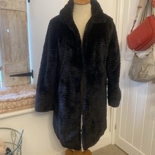 Dorothy Perkins Size 10 Petite Coat Faux Fur Black BNWOT