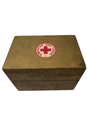 Vtg american red cross wooden - red,