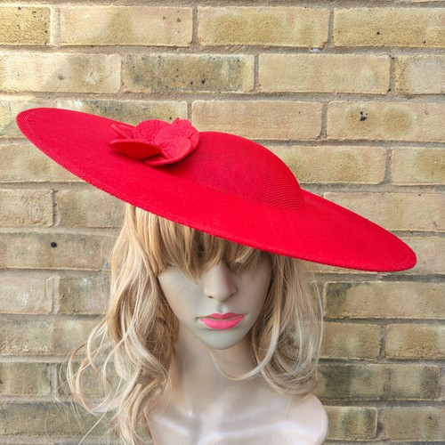 Red flower large fascinator - large,