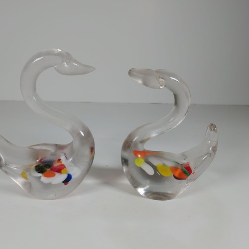 Glass swans ornaments - glass,