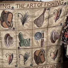 Fishing Cotton Tapestry Throw