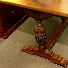 Gothic Carved Oak Refectory Dining Table-FREE dlvry