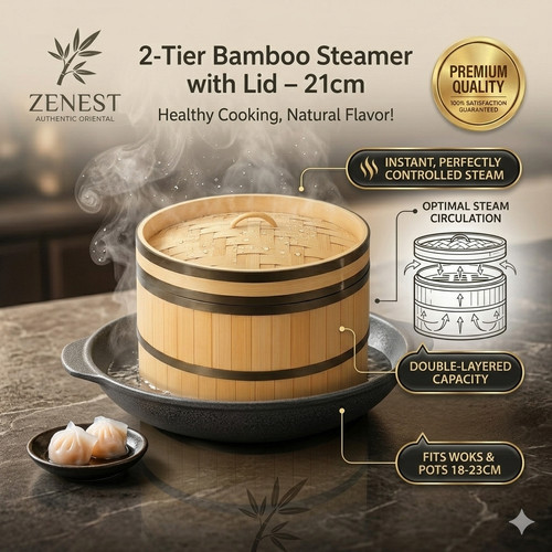 Tier bamboo steamer 21cm - tier,