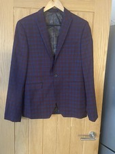 Label Lab Check Tartan Blazer Suit Jacket 36R 36 R Wedding Cruise Prom Party