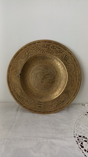 Vintage chinese brass plate - chinese,