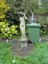 Shy Maiden Nude Stone Garden Statue