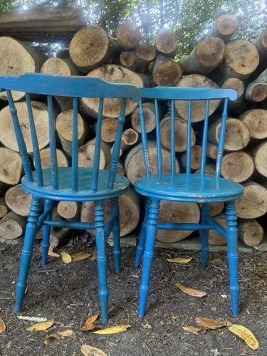 Pair antique blue - pair,