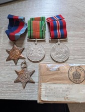 WW2 Medal Group : Defence Medal, War Medal, 1939-45 Star, Burma Star : with Box 