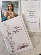 Deluxe Catholic  Mass Card With Sympathy  The Good Shepherd Bereavement Catholic
