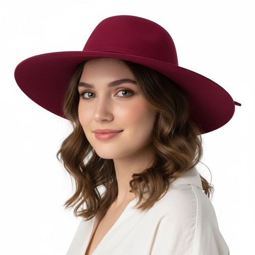 Ladies wool wide brim sun - wool, hat