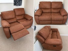 Brown suede seater recliner - suede, 2-seater