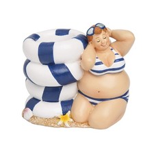 3" x 4.38" Sun Bathing Lady Beach Themed Small Office Desk Writing Pen Holder...