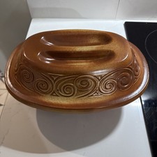 Ceramiche Partenopee Italy Lrg Terracotta Clay Roaster Baker Pot 13x9