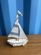 Wooden Boat / Yacht. Beach Theme Nautical Ornament