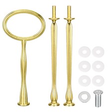 1 Set Cake Tray Stand Handle Plate Hardware Fitting, 3-Tiers Oval Gold