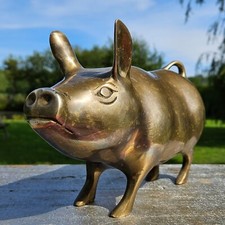 Large Brass Pig Big Heavy