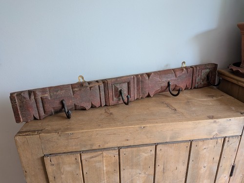 Antique indian painted teak - indian,