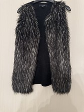 Black faux fur gilet size