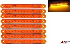 8x 12V 24V 12 LED Amber Orange