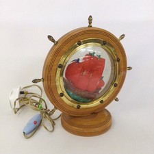 VINTAGE MID CENTURY SHIPS WHEEL DESK LAMP WORKING EB03JH