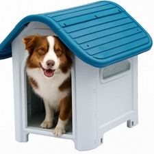 Plastic Dog Pet Kennel House Outdoor Weatherproof Durable Animal Winter Shelter